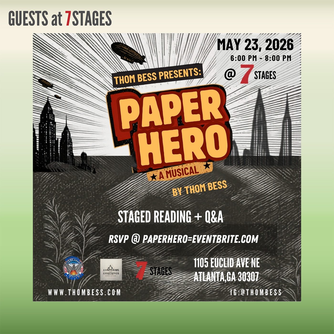 Thom Bess presents Paper Hera, A Musical. Staged Reading plus Q&A.